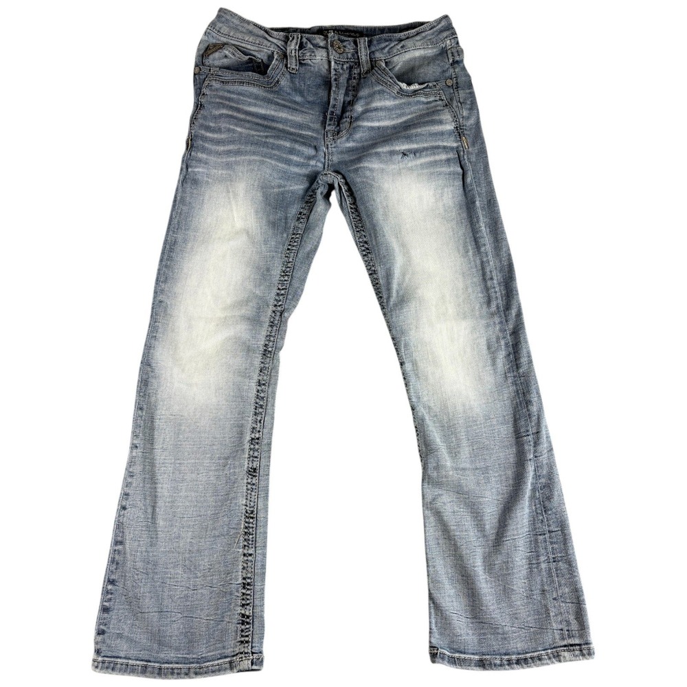 Salvage Supply Co Havoc Slim Bootcut Jeans Men 31x30 Blue Denim Buckle Exclusive